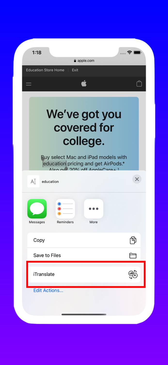 Translator for Safari