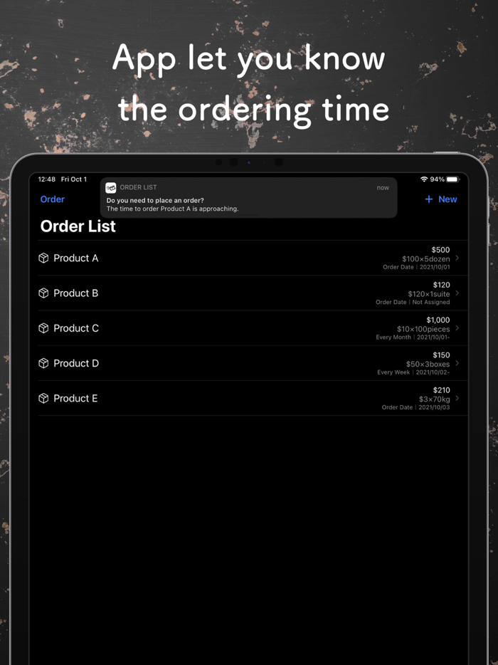 Order List - works with Mail