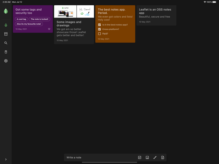 Leaflet - Notes and Todos