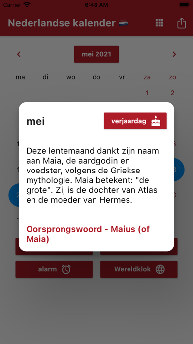 Nederlandse Kalender 2024 Screenshot