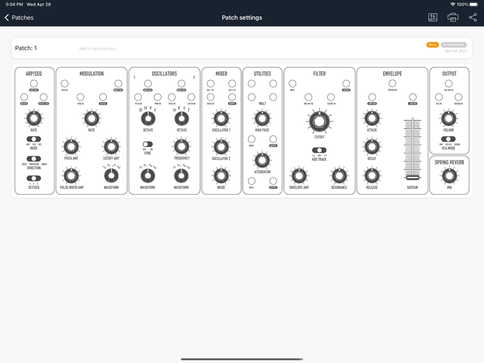 #7. Recall Sheets - Analog Synths (iOS) Με: Kraftwerk 9 Inc
