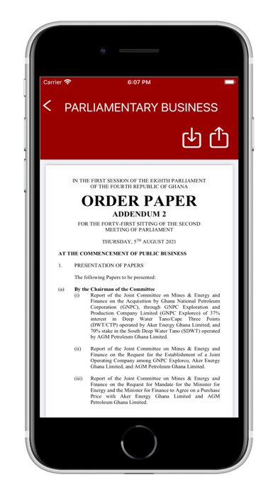 Parliamentary Watch Screenshot