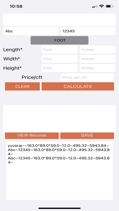 CFT Calculator - Cubic Foot Screenshot