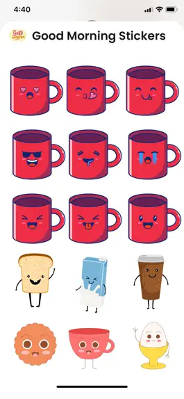 Game screenshot Good Morning Stickers!! hack