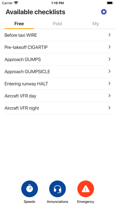 Pilot Checklists Screenshot