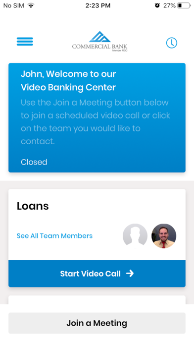 Commercial Bank Video Banking Screenshot