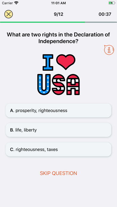 USA Citizen Test Screenshot
