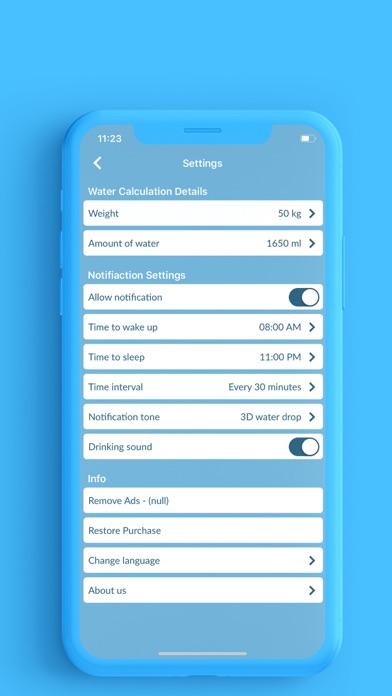 Water Reminder App Screenshot