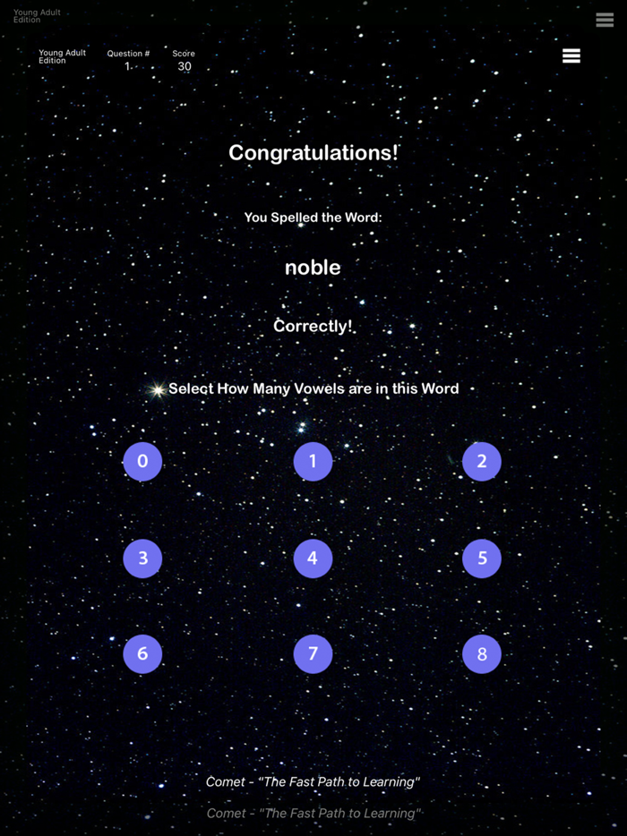 Young Adult - Comet Spelling