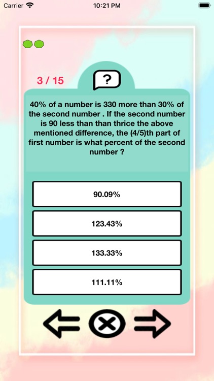 Percentage Question & Answer