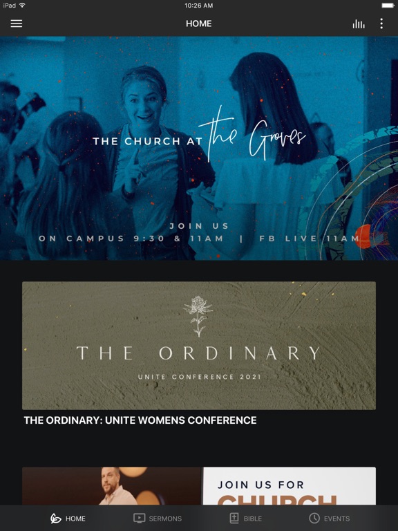 The Church at the Groves iPad screenshot 1 - Education app