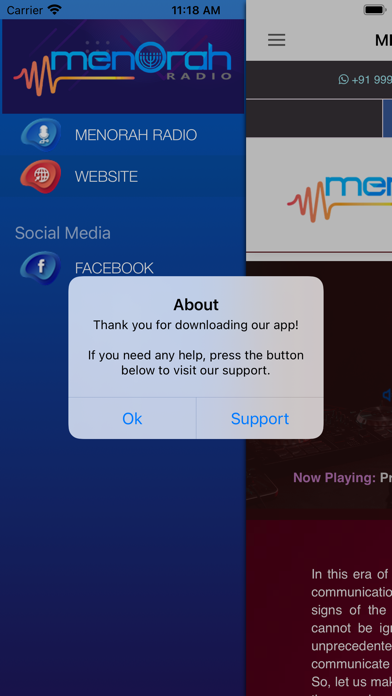Menorah Radio Screenshot