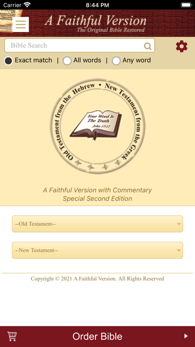 A Faithful Version Bible Screenshot