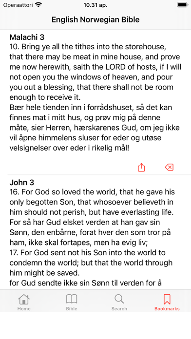 English - Norwegian Bible Screenshot