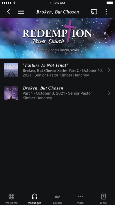 Redemption Power Church App Screenshot