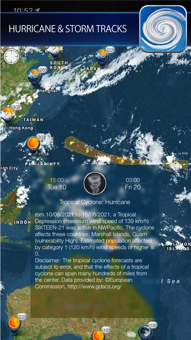 Typhoon  台風情報·嵐経路図·サイクロン衛星レーダーのおすすめ画像1