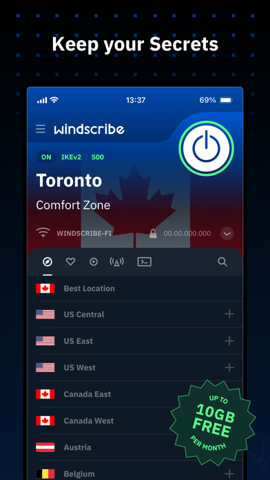Screenshot #1 pour Windscribe VPN