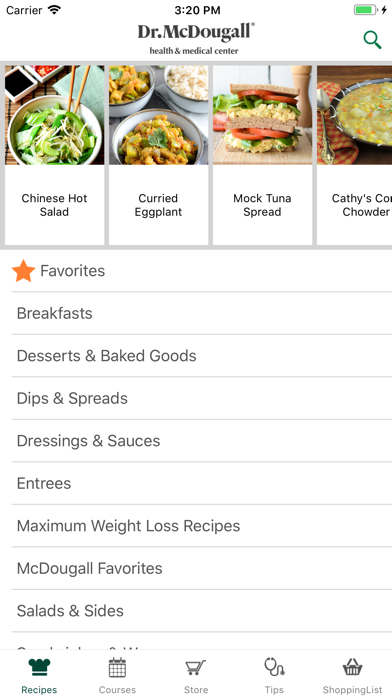 Dr. McDougall Mobile Cookbook Screenshot