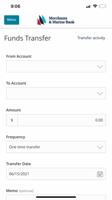 Merchants & Marine Bank Screenshot