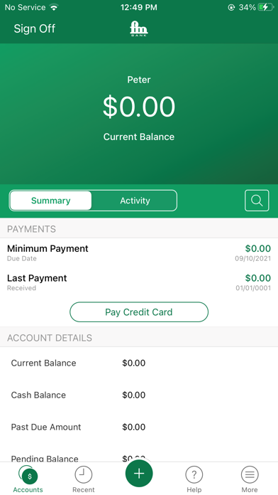 FM Credit Card Screenshot
