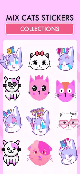 Game screenshot Cute Cat Pink Stickers Pack hack
