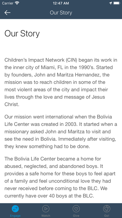 Children's Impact Network Screenshot