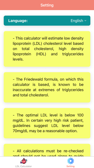 LDL Cholesterol Calculator Pro Screenshot