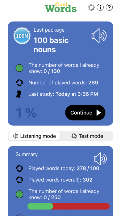 Czech Vocabulary Screenshot
