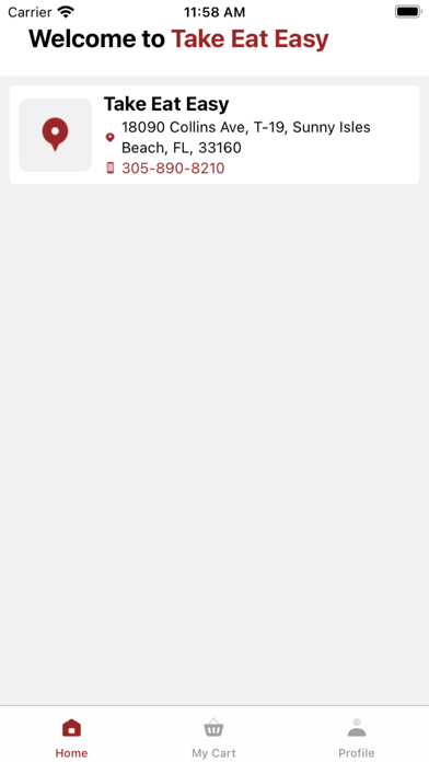 Take Eat Easy - Restaurant Screenshot