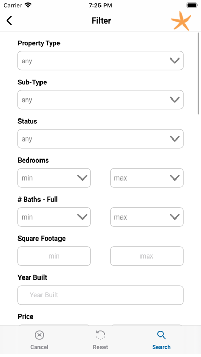 Living Seaside Home Search Screenshot