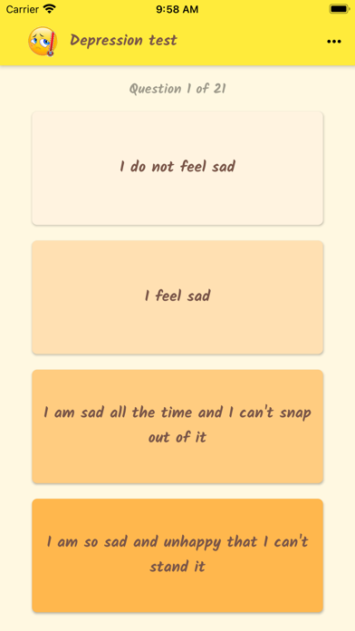Depression Test Screenshot