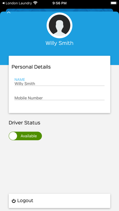 Londons Laundry app Driver Screenshot