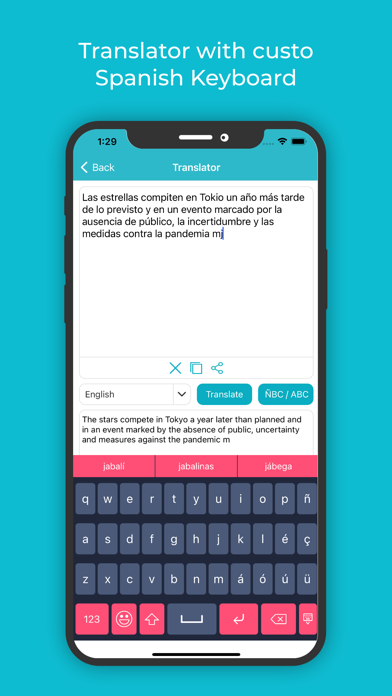 Spanish Keyboard : Translator Screenshot
