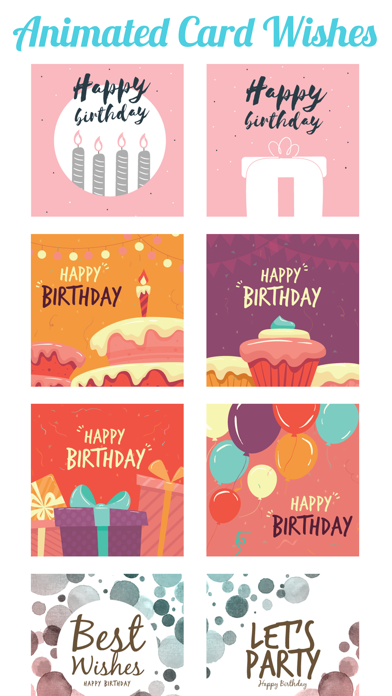Animated Birthday Card Wishes Screenshot