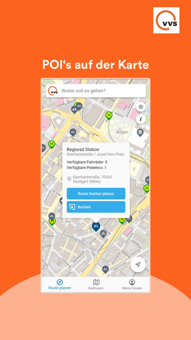 VVS Radroutenplaner Screenshot