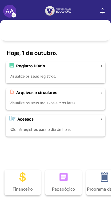 Rede Vicentina de Educação Screenshot