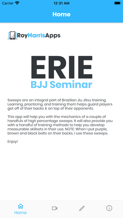 Erie BJJ Seminar Screenshot