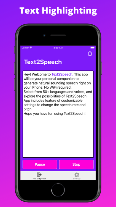 Screenshot #2 pour Text2Speech.