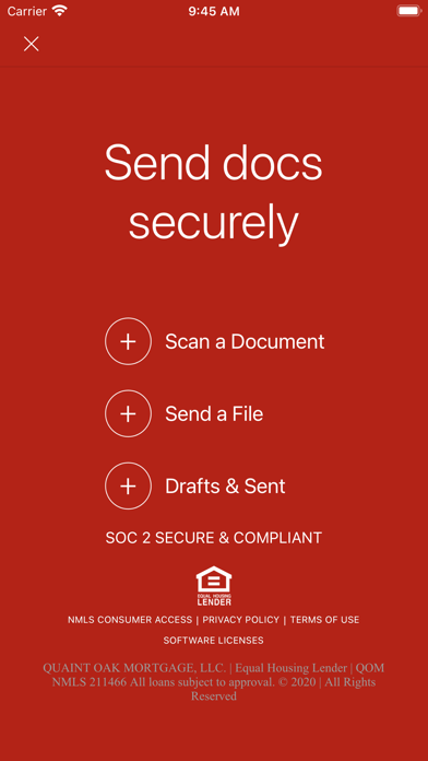 Quaint Oak Mortgage Screenshot