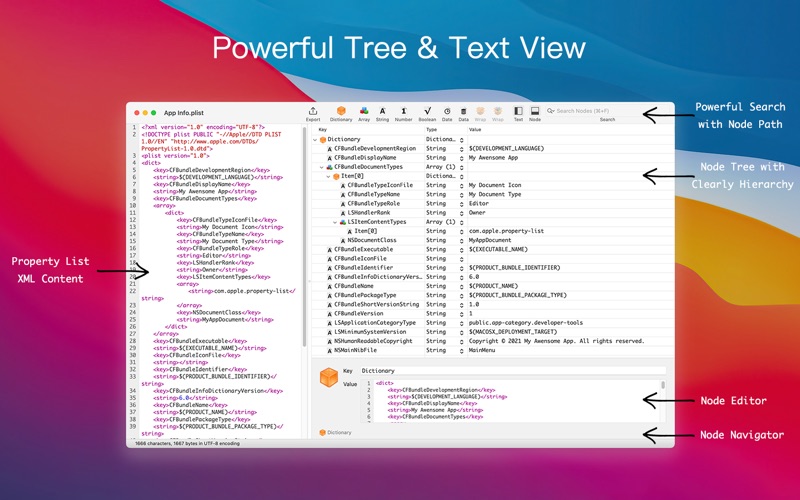 Screenshot #1 pour Power Plist Editor