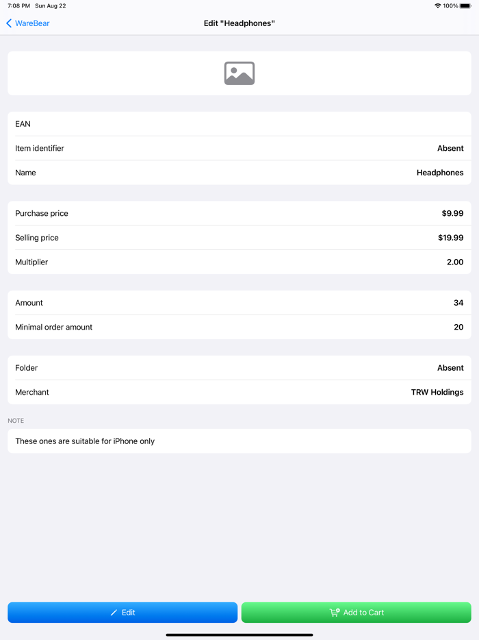 WareBear Manage the warehouse