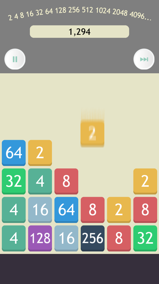 #2. Pow2 -Make 2048 Puzzle (iOS) 由: Koji Sato