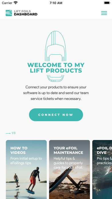 Lift eFoil - Quickstart App Screenshot