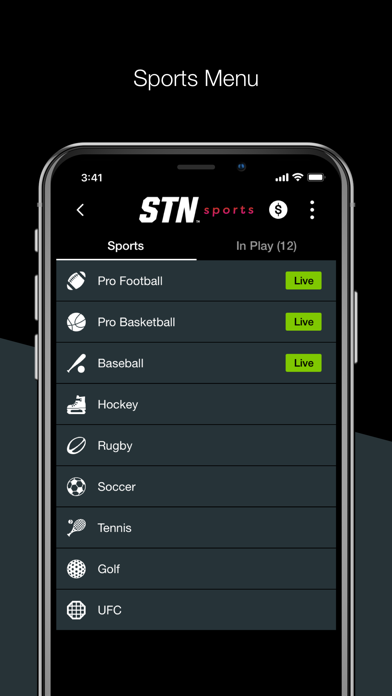 STN Sports Mobile Sportsbook Screenshot
