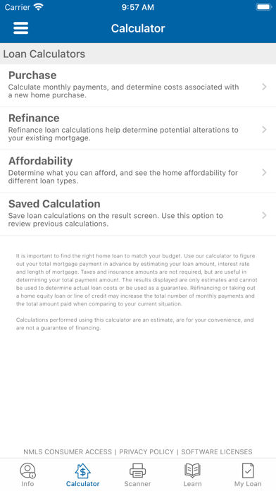 Military Home Loan Division Screenshot