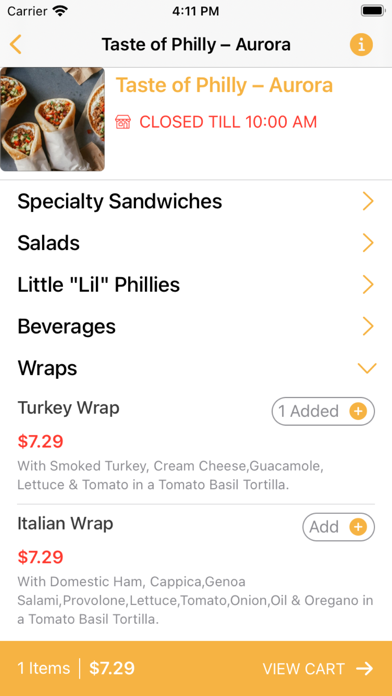 Taste of Philly - Restaurant Screenshot