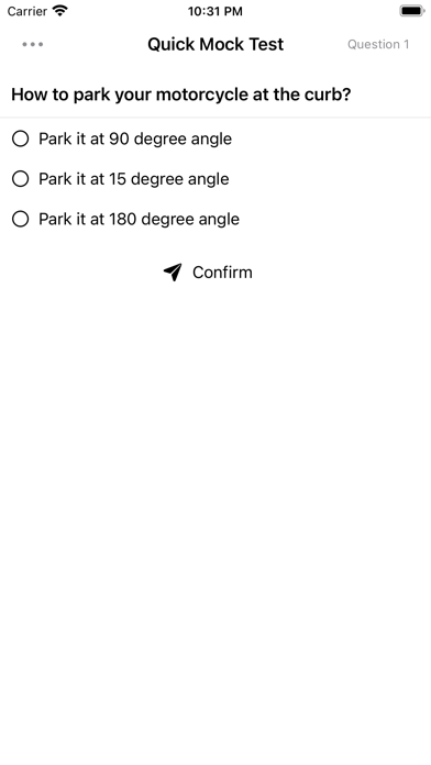 U.S. Motorcycle Practice Test Screenshot