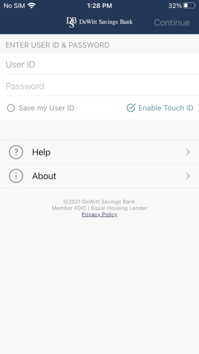 Dewitt Savings Bank Screenshot