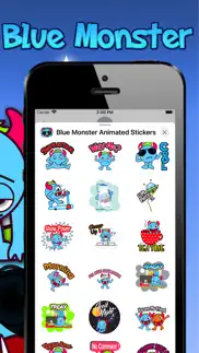 blue monster animated stickers iphone screenshot 3
