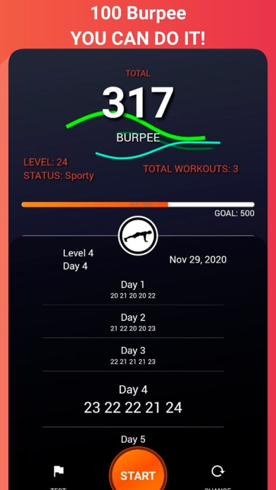 100 Burpee workout Screenshot